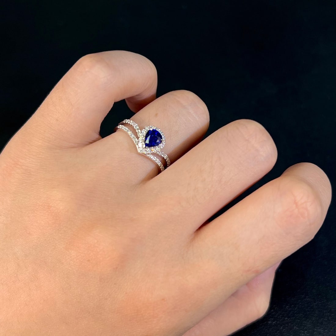 14k Gold 1.03 Ctw Natural Sapphire & Diamond Ring - 4