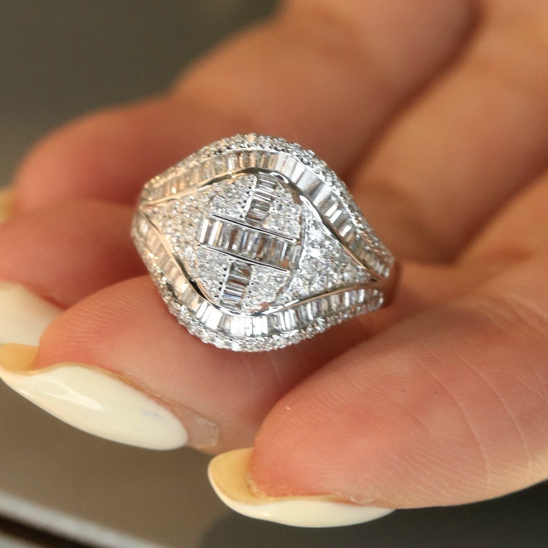 14k Gold 0.96 Ct Natural H Diamond Ring - 2