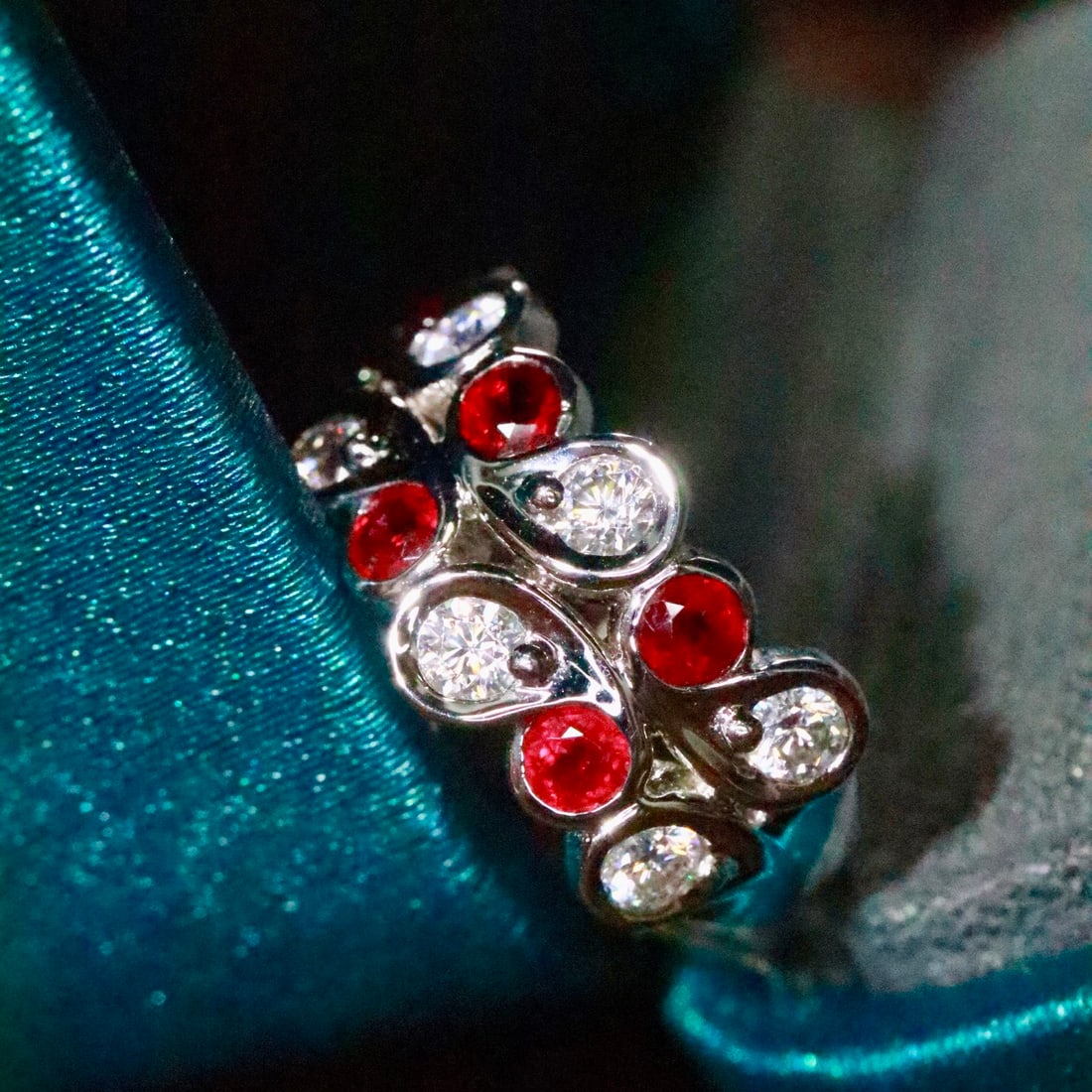 14k Gold 0.82 Ct Natural Ruby & Sapphire Ring - 2