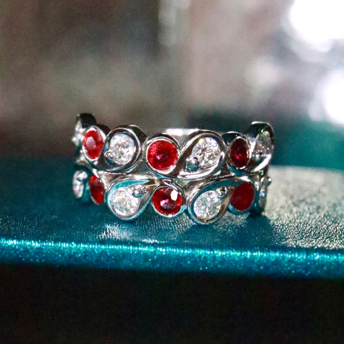 14k Gold 0.82 Ct Natural Ruby & Sapphire Ring - 3