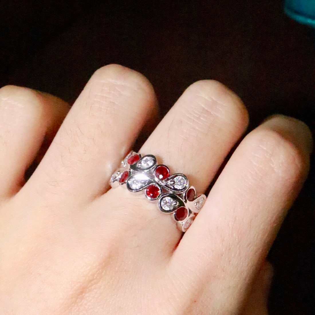 14k Gold 0.82 Ct Natural Ruby & Sapphire Ring - 4