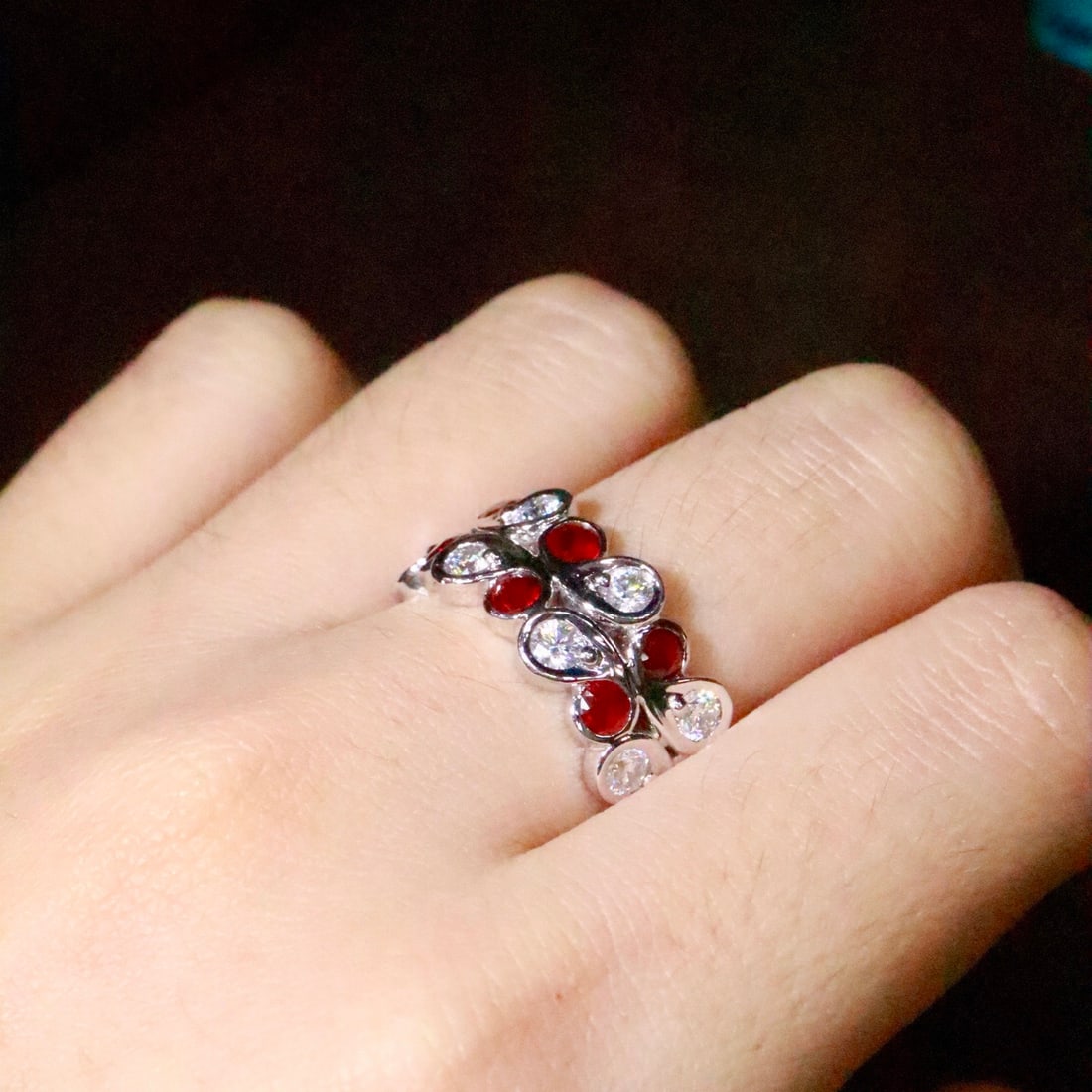 14k Gold 0.82 Ct Natural Ruby & Sapphire Ring - 5