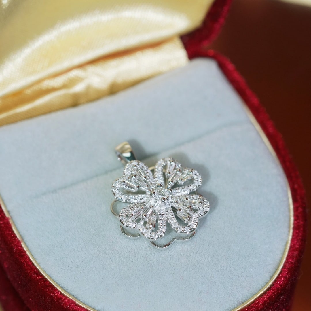 14k Gold 0.75 Ct Natural H Diamond Necklace - 3