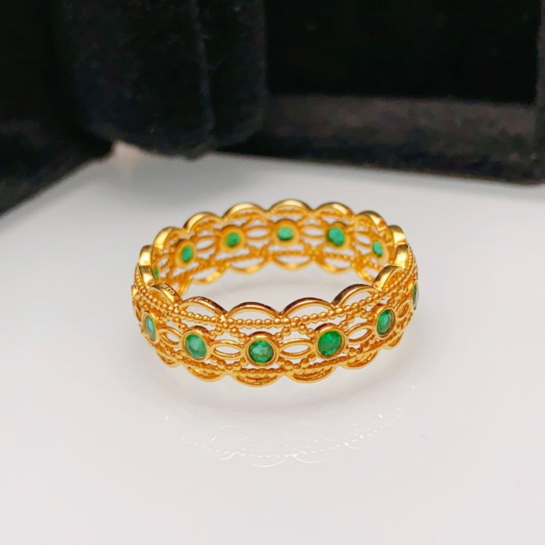 14k Gold 0.80 Ct Natural Emerald Ring: Ref:231154160 // gold content:14k gold // ring size:7. 25us // // main gemstone:emerald // shape:round // carat weight:0. 80ct // color:green // treatment:natural // cut grade:g // High Estimate: