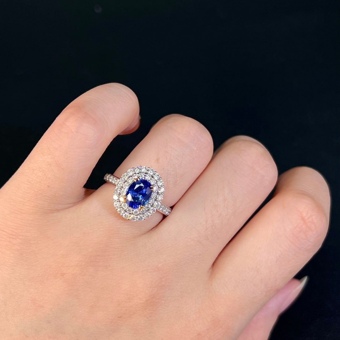 14k Gold 2.76 Ctw Natural Sapphire & Diamond Ring - 3