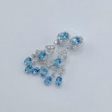 14k Gold 9.00 Ctw Natural Aquamarine & Diamond Earrings - 2