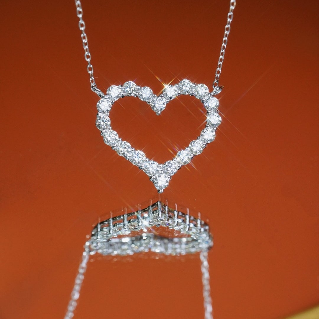 14k Gold 1.00 Ct Natural H Diamond Necklace - 2