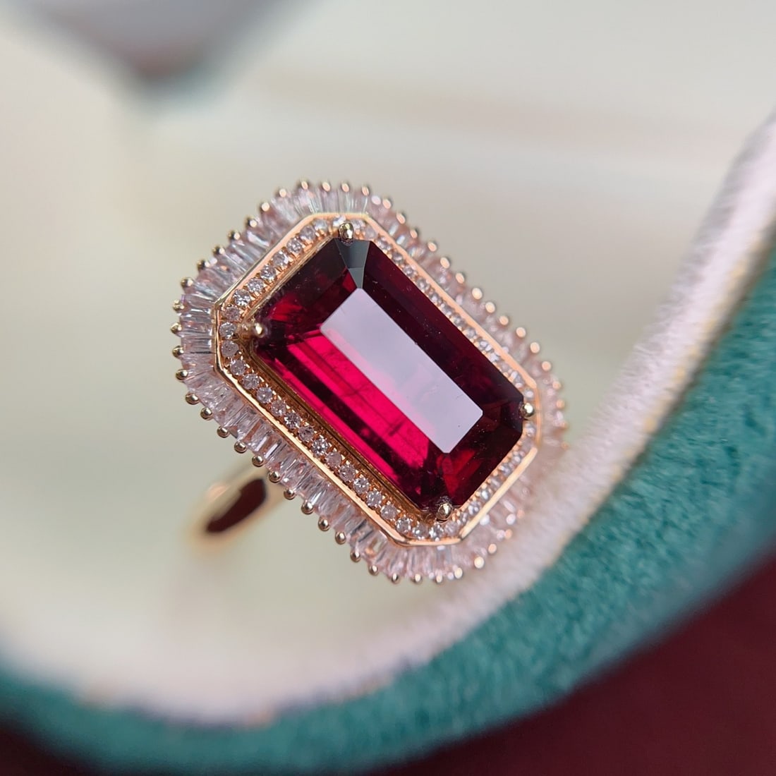 14k Gold 3.70 Ct Natural Tourmaline & Diamond Ring/pendant( Without Chain ) - 2