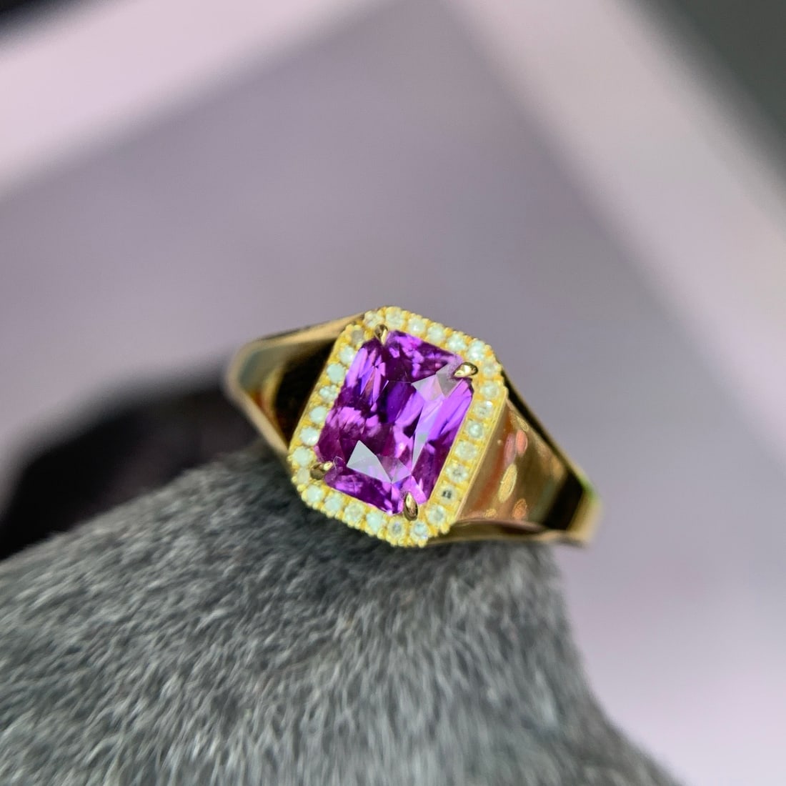 14k Gold 1.55 Ct Natural Sapphire & Diamond Ring - 3