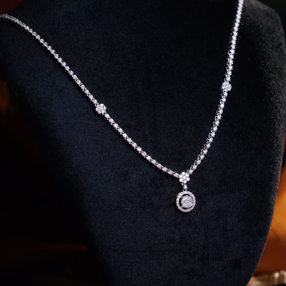 14k Gold 3.30 Ct Natural H Diamond Necklace - 4