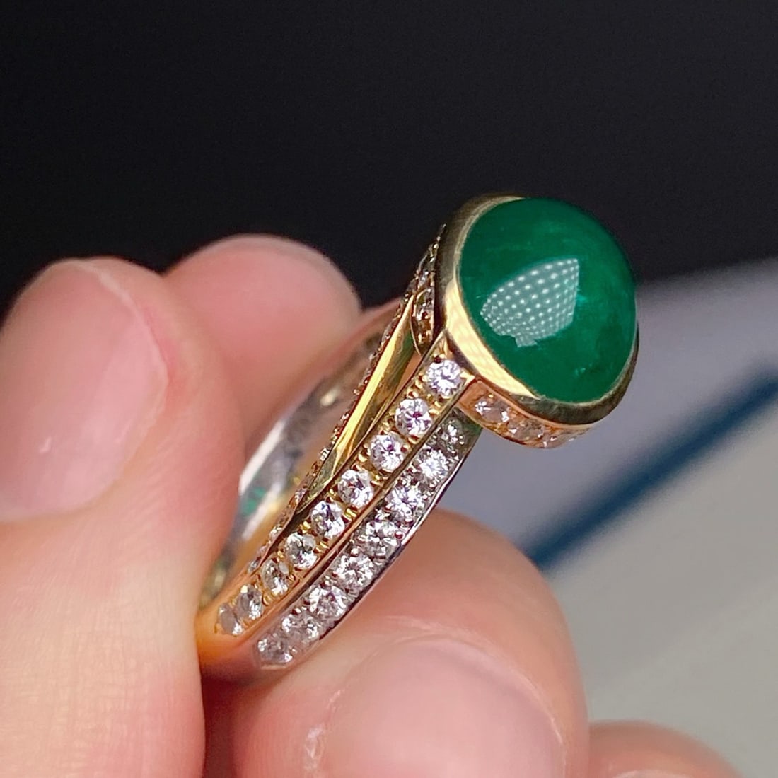 14k Gold 3.47 Ctw Natural Emerald & Diamond Ring - 3