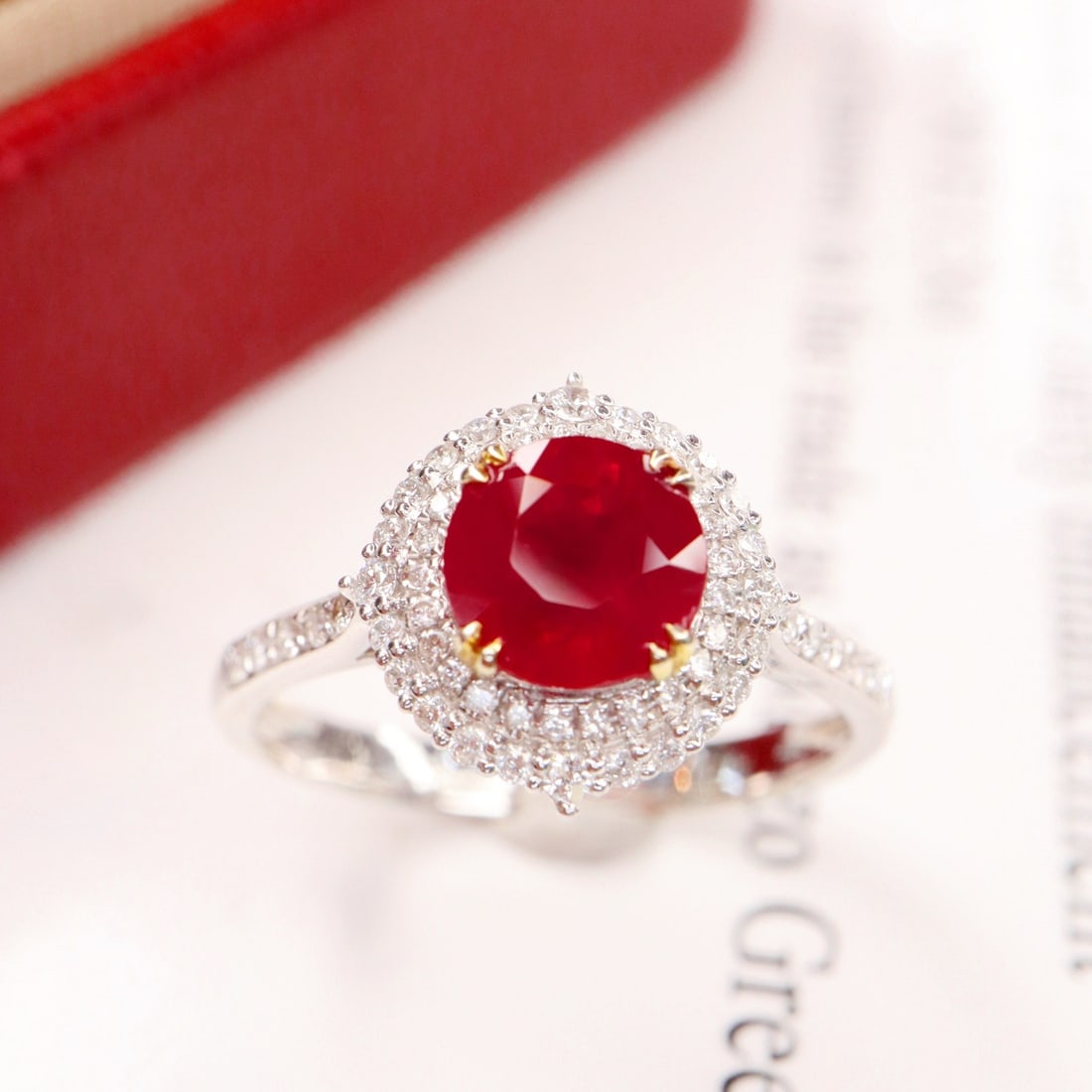 14k Gold 1.88 Ctw Natural Ruby & Diamond Ring - 2