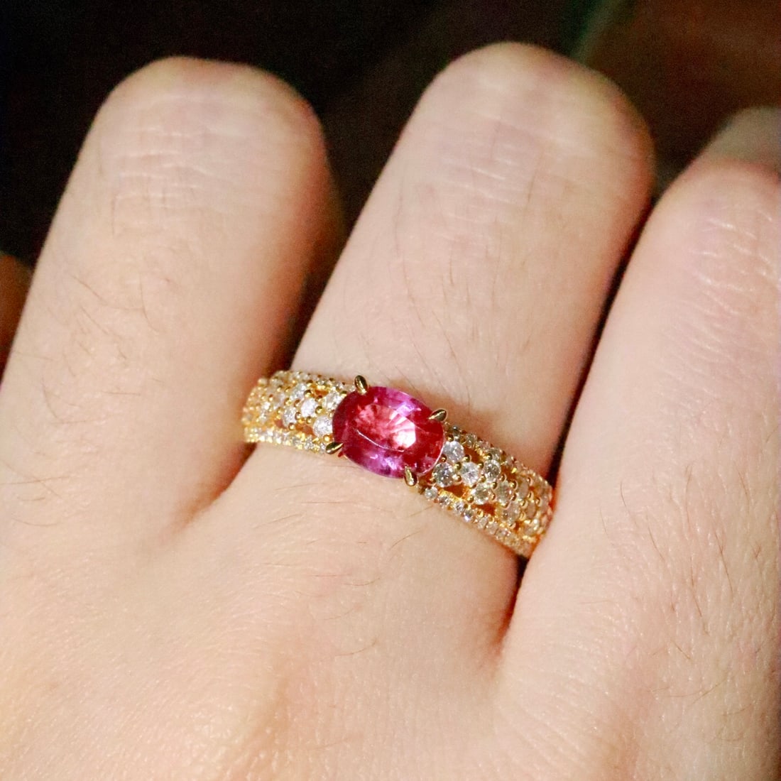 14k Gold 1.11 Ctw Natural Ruby & Diamond Ring - 4