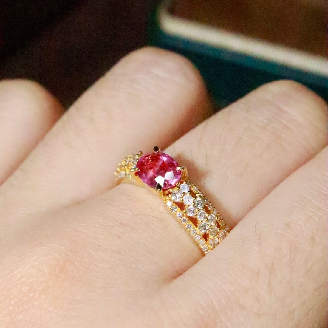 14k Gold 1.11 Ctw Natural Ruby & Diamond Ring - 5