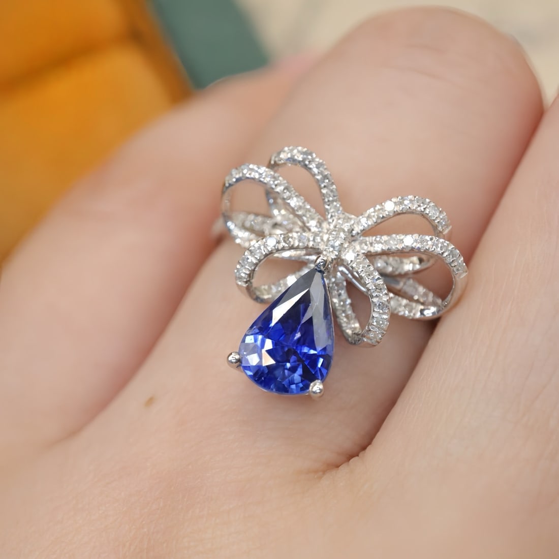 14k Gold 1.62 Ctw Natural Sapphire & Diamond Ring - 4