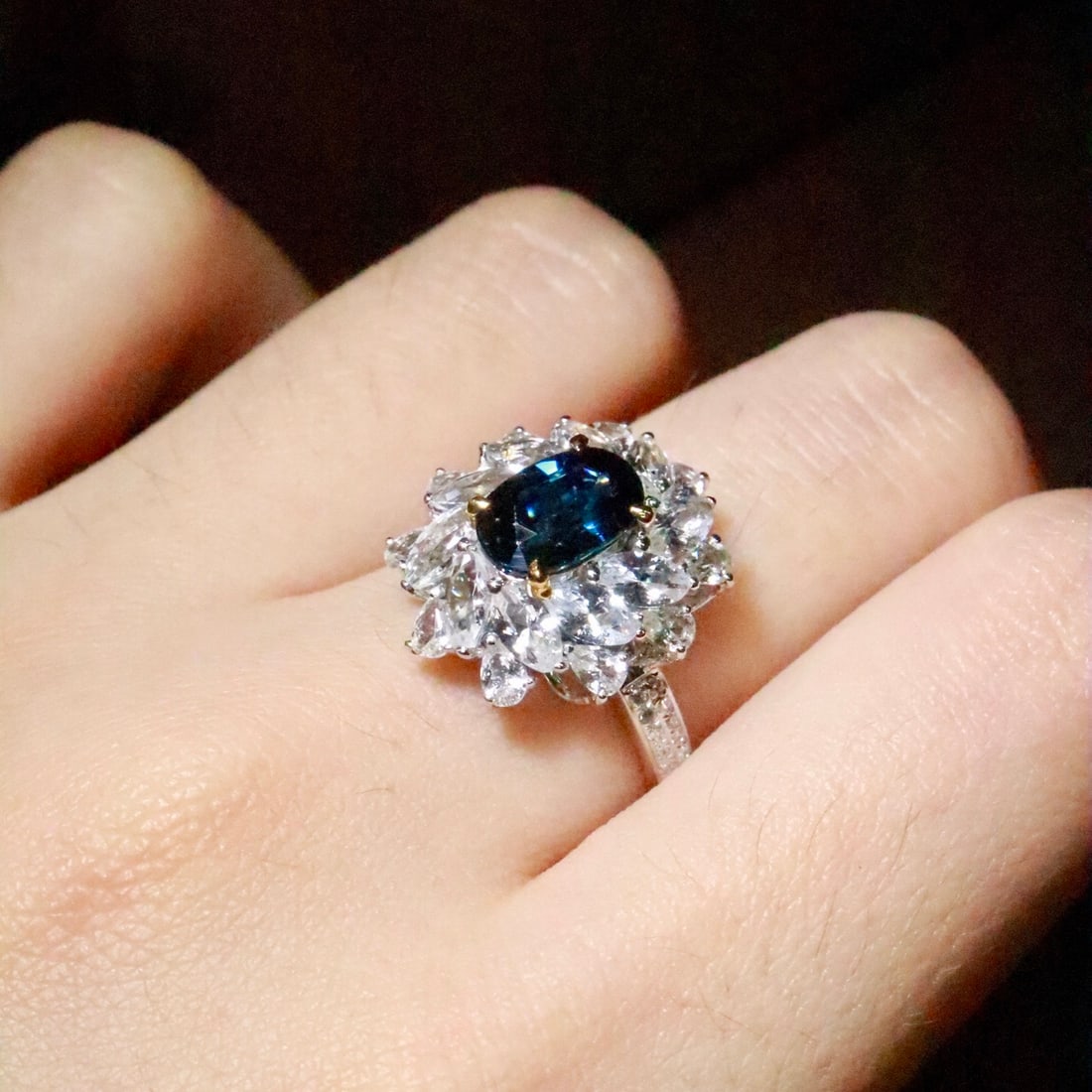 14k Gold 1.47 Ctw Natural Sapphire & Diamond Ring - 2