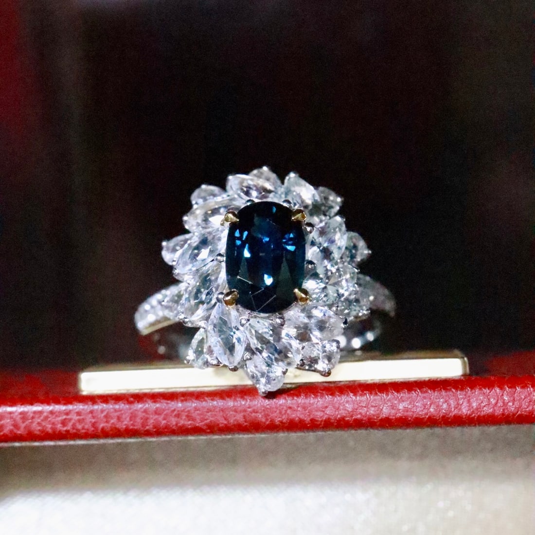 14k Gold 1.47 Ctw Natural Sapphire & Diamond Ring - 4