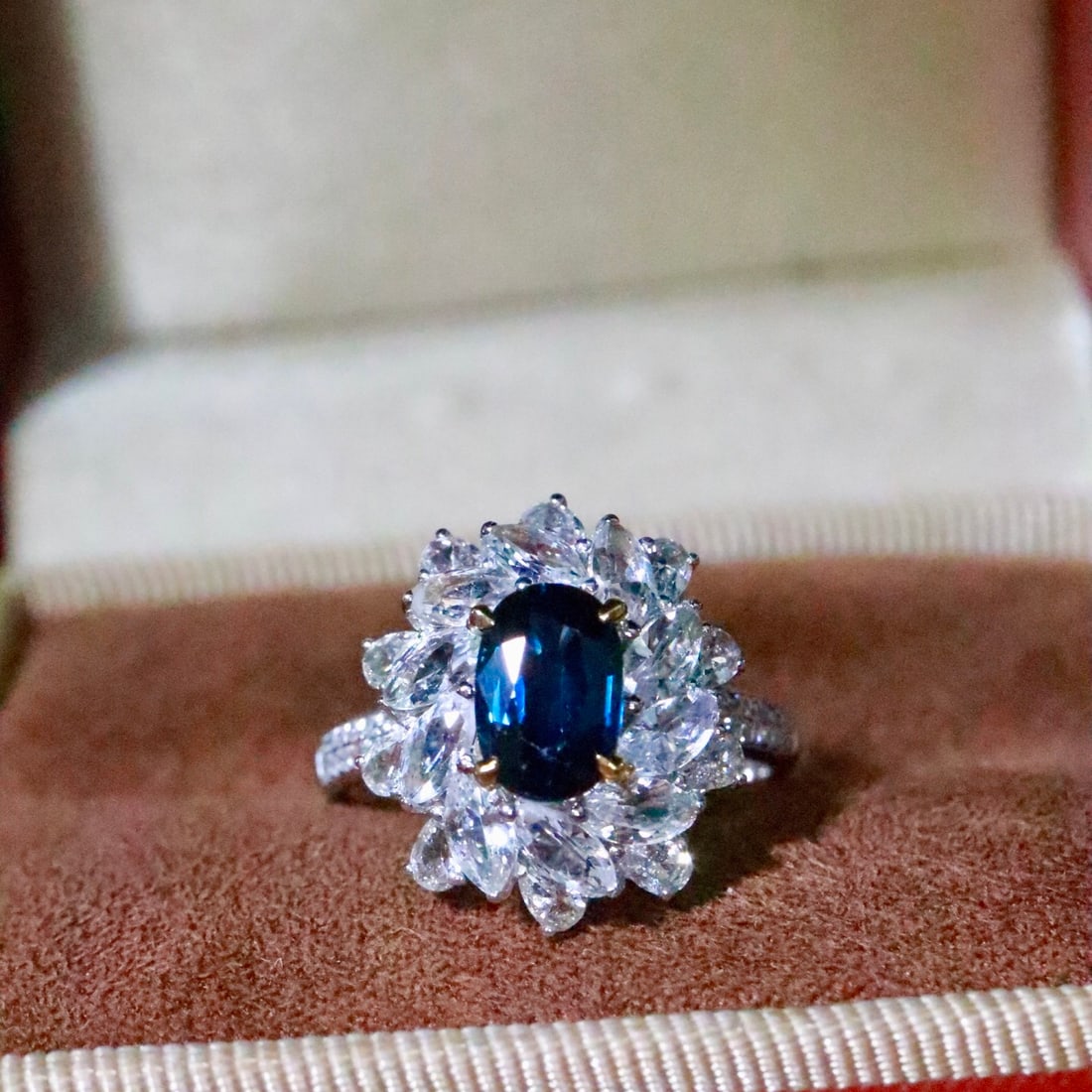 14k Gold 1.47 Ctw Natural Sapphire & Diamond Ring - 5