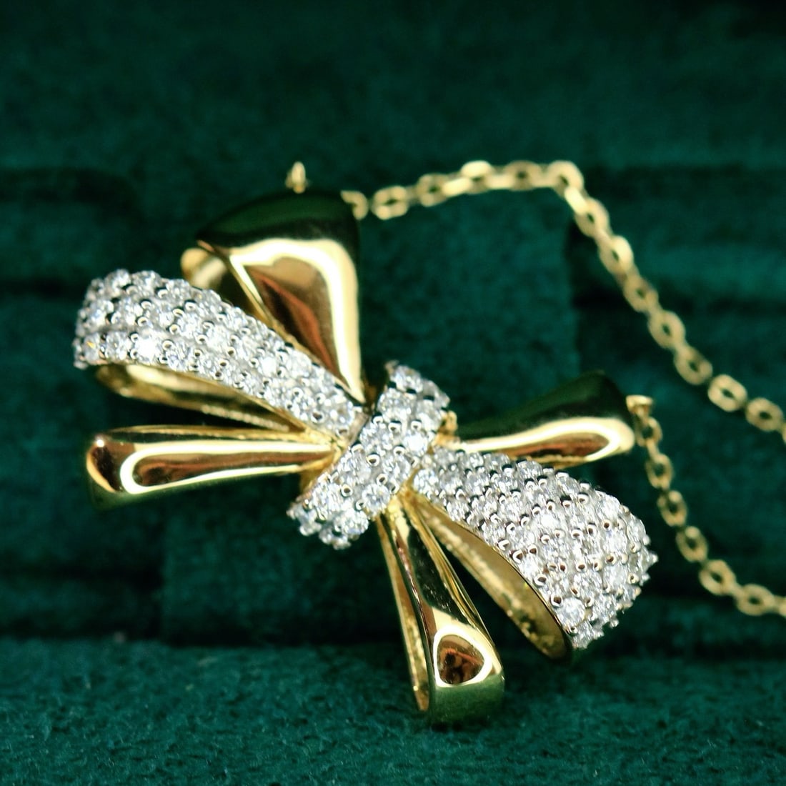 14k Gold 0.4 Ct Natural H Diamond Necklace - 2