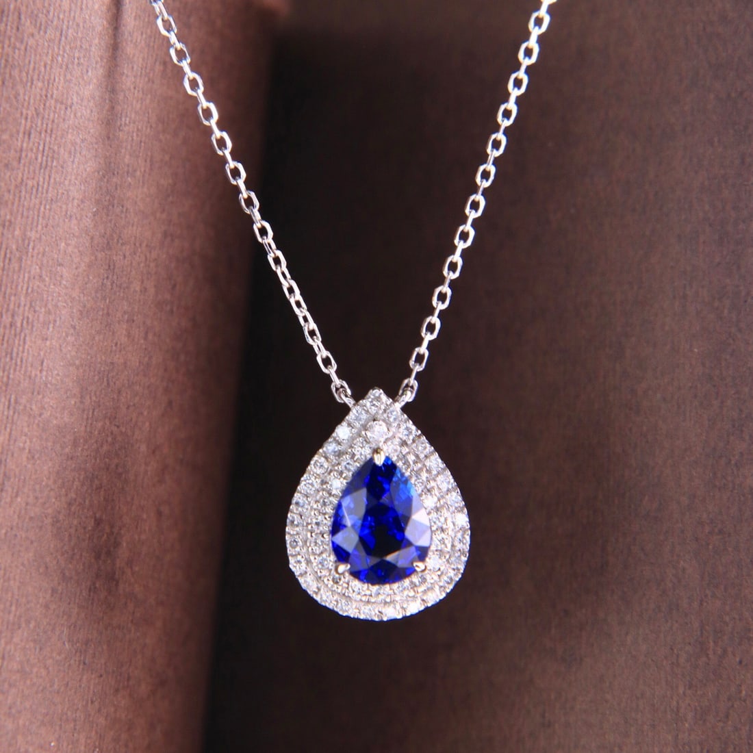 14k Gold 1.05 Ctw Natural Sapphire & Diamond Necklace - 5