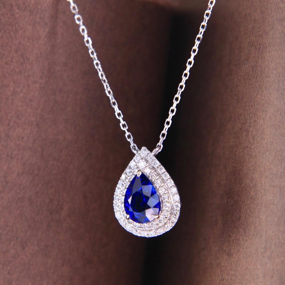 14k Gold 1.05 Ctw Natural Sapphire & Diamond Necklace - 6