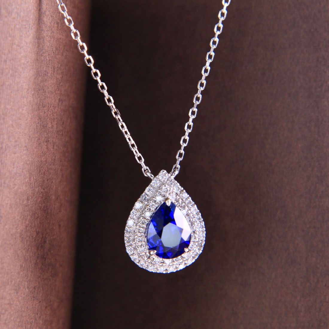 14k Gold 1.05 Ctw Natural Sapphire & Diamond Necklace - 7