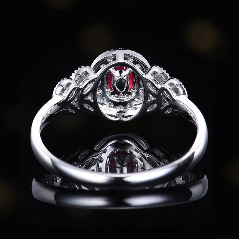 14k Gold 0.55 Ctw Natural Ruby & Diamond Ring - 4