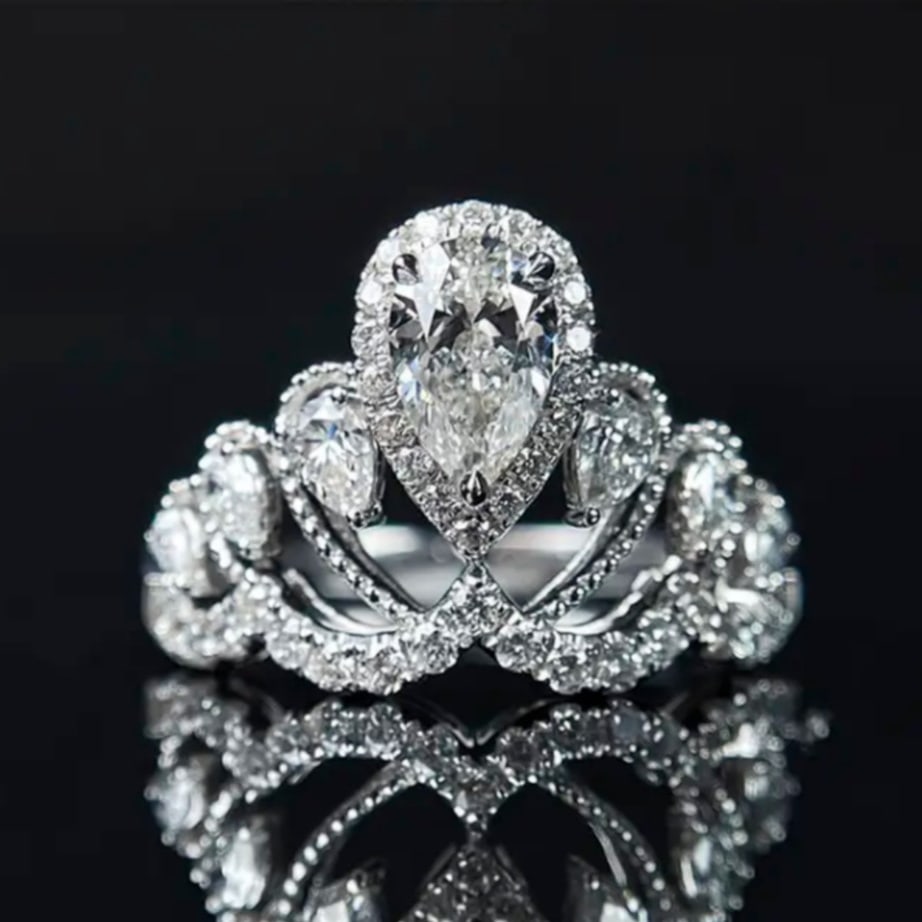 Gia Certified 14k Gold 0.52 Ct Natural F Si2 Pear Diamond Ring: Ref:231154227 // gold content:14k gold // ring size:7. 25us // // main gemstone:diamond // certified:gia // shape:pear // carat weight:0. 52ct // clarity grade:si2 // color:f // treatment:natural //