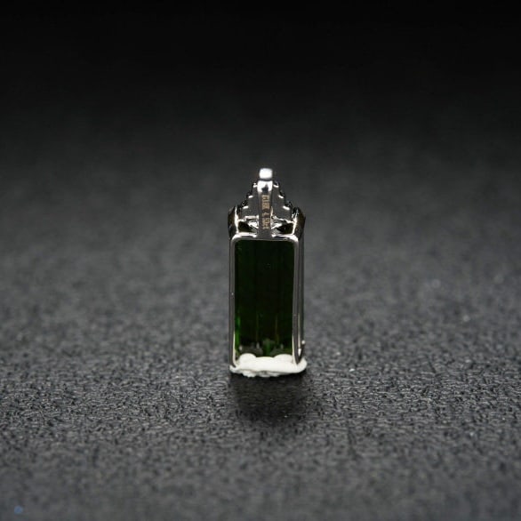 14k Gold 4.52 Ct Natural Tourmaline & Diamond Pendant( Without Chain ) - 4