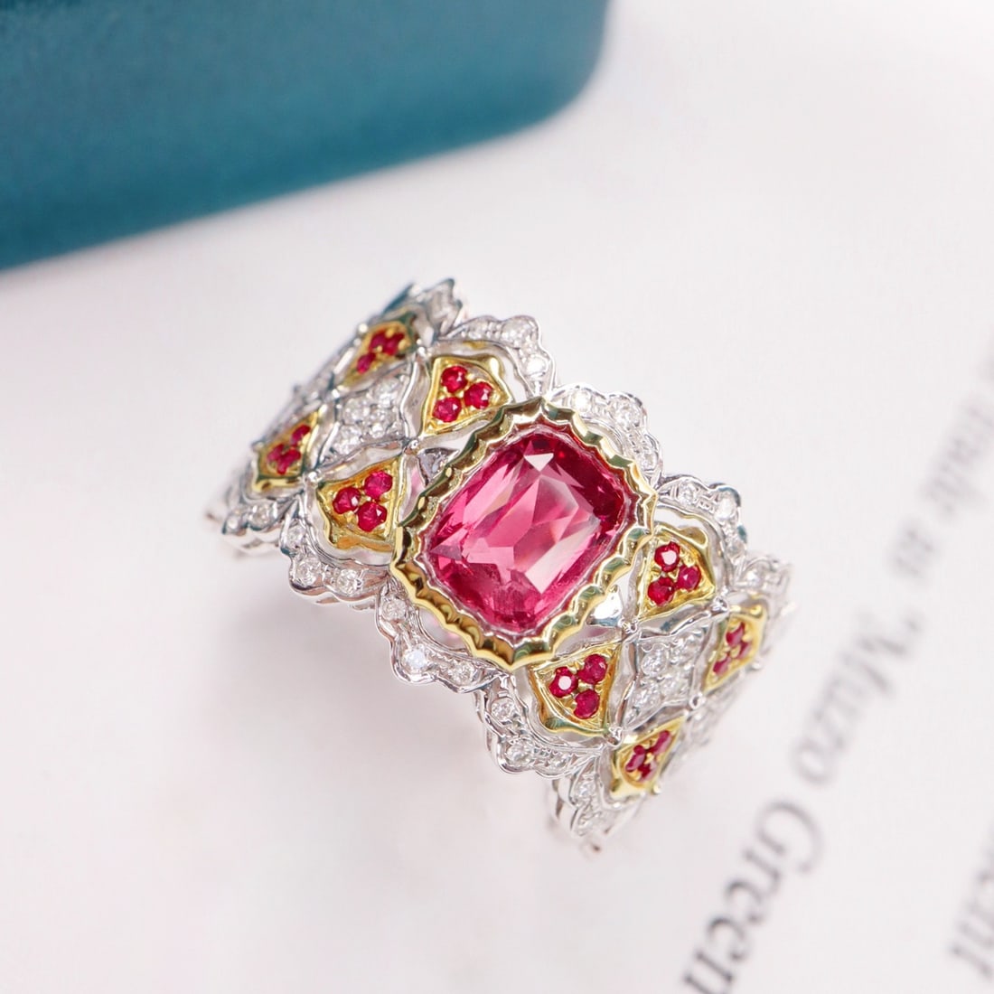 14k Gold 1.42 Ctw Natural Spinel & Diamond Ring - 4