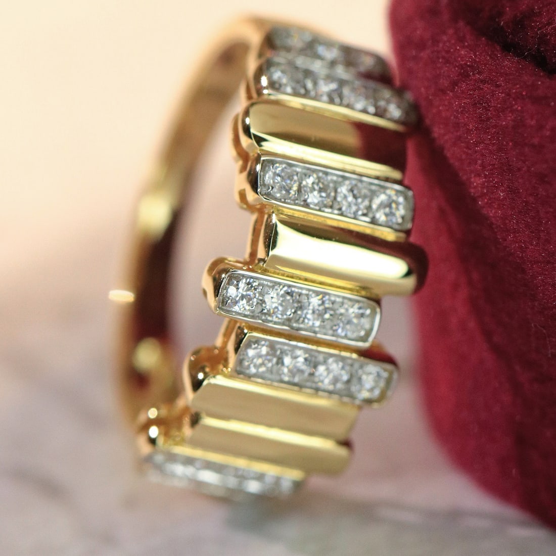 14k Gold 0.4 Ct Natural H Diamond Ring - 2