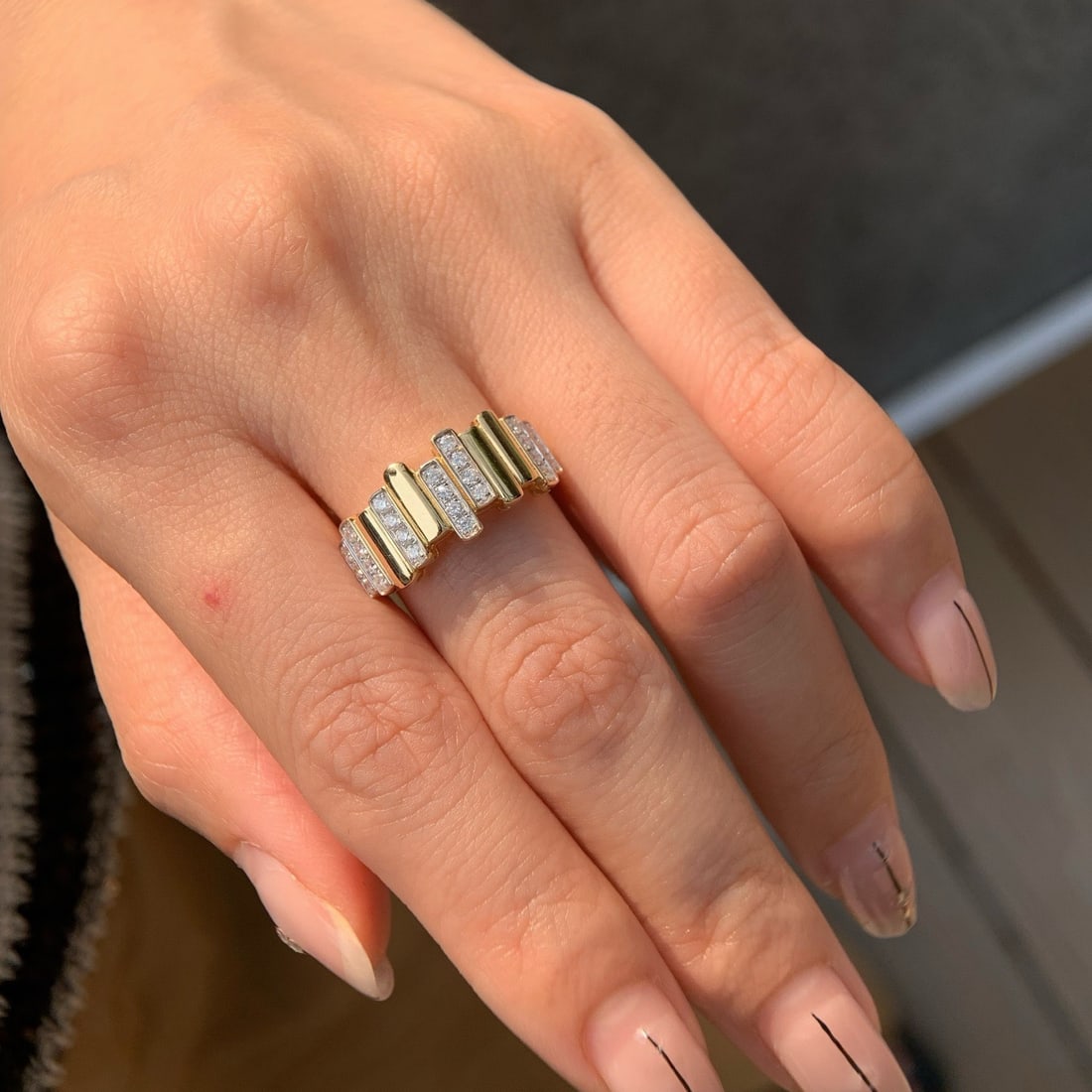 14k Gold 0.4 Ct Natural H Diamond Ring - 3