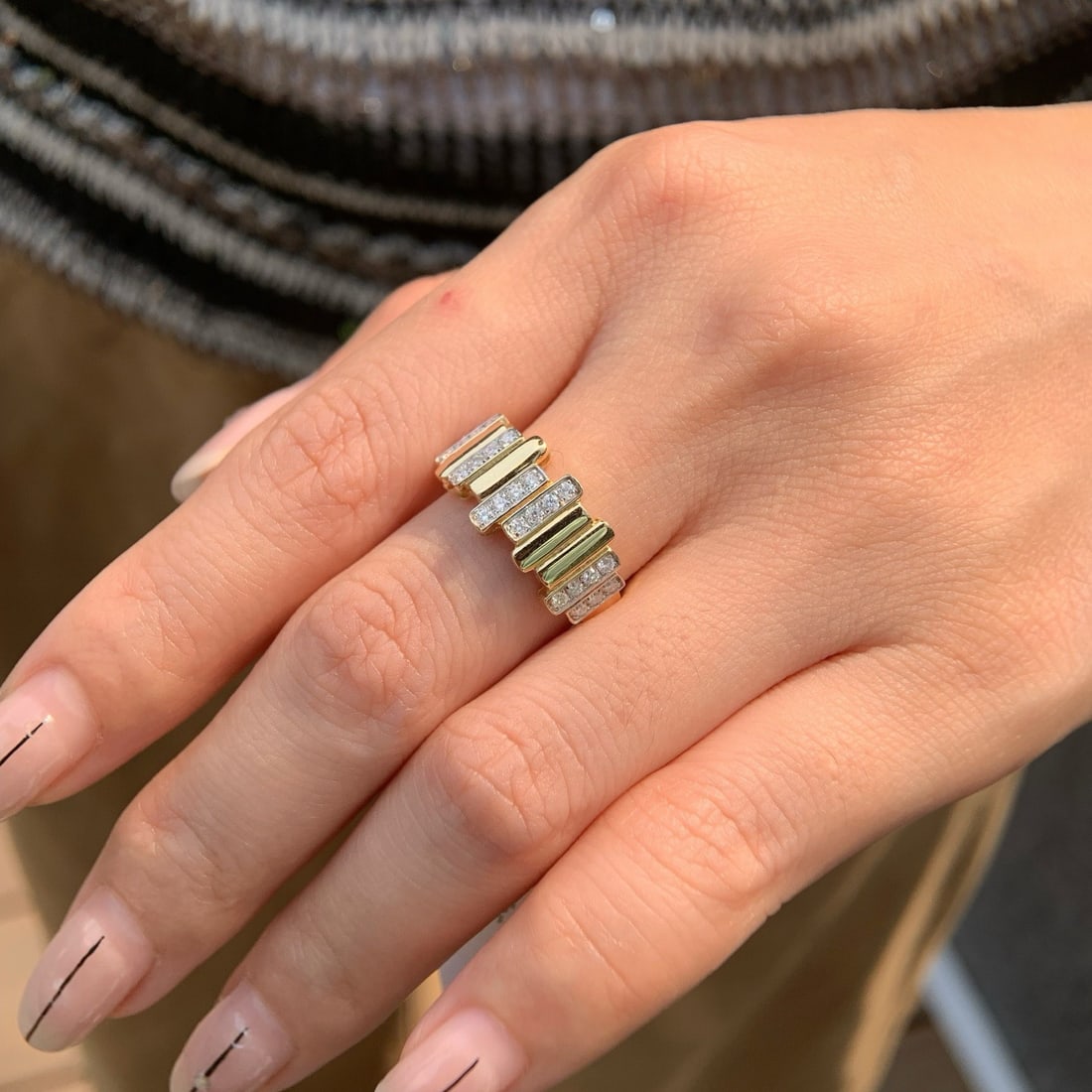 14k Gold 0.4 Ct Natural H Diamond Ring - 4