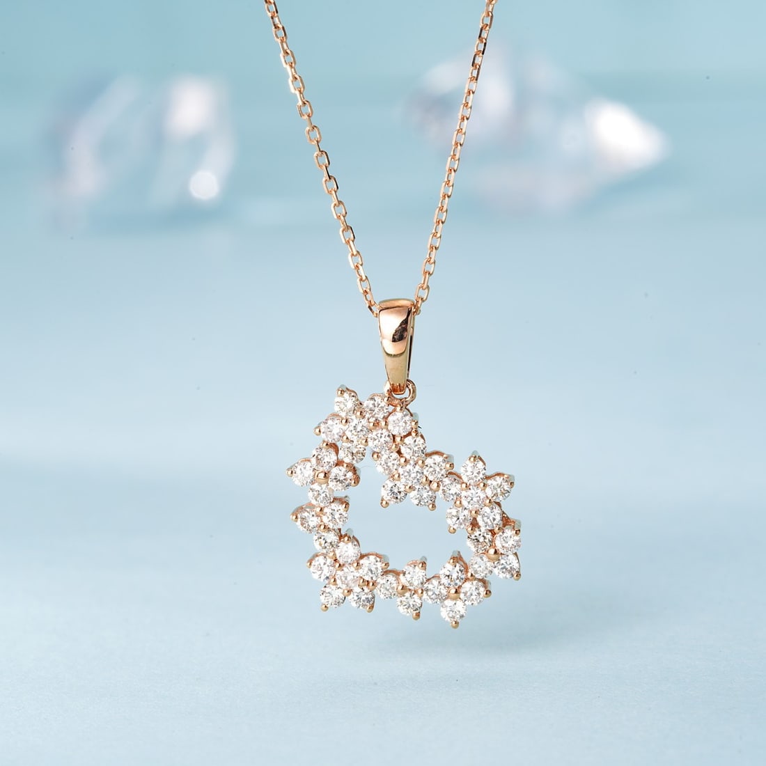 14k Gold 0.76 Ct Natural H Diamond Necklace - 2