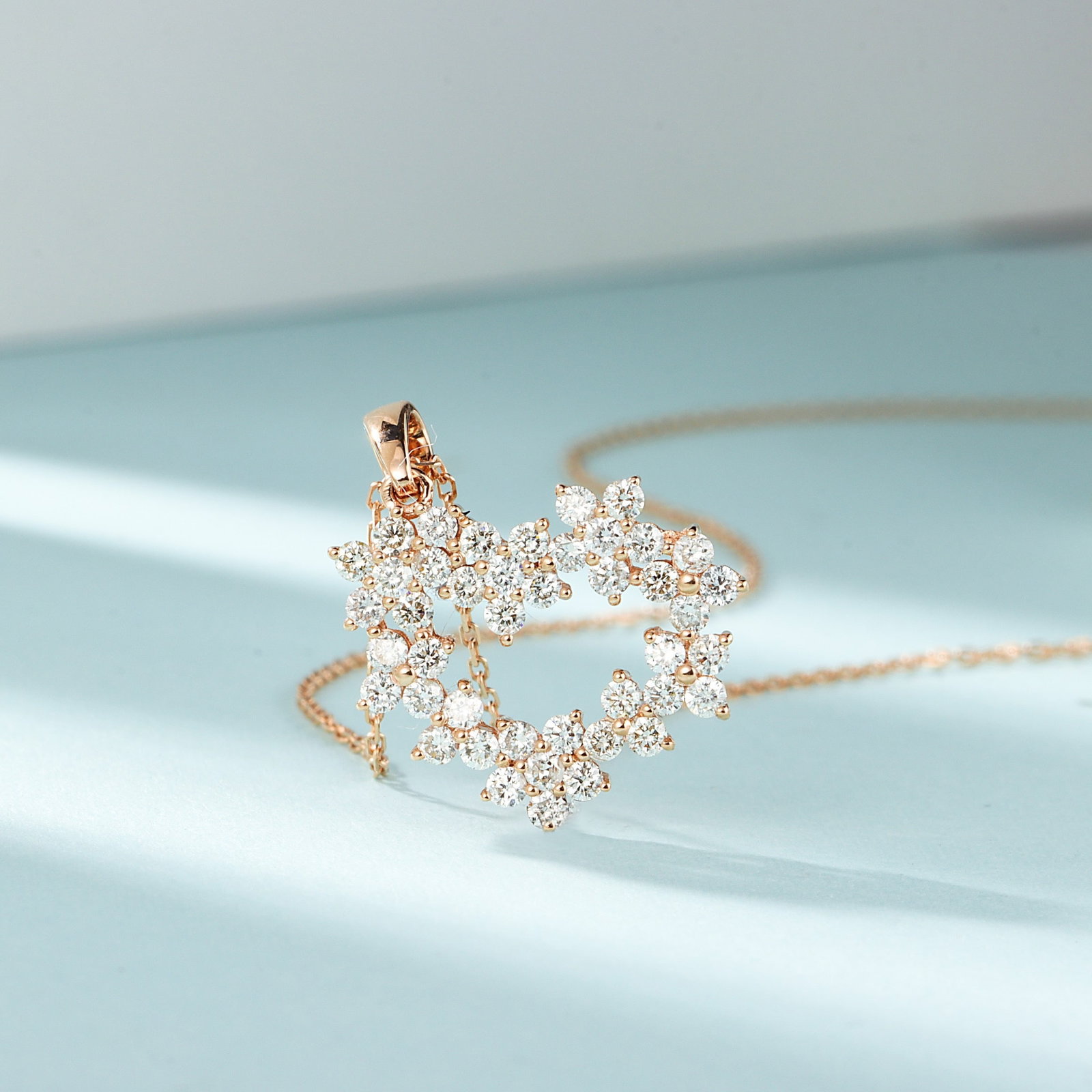 14k Gold 0.76 Ct Natural H Diamond Necklace - 3