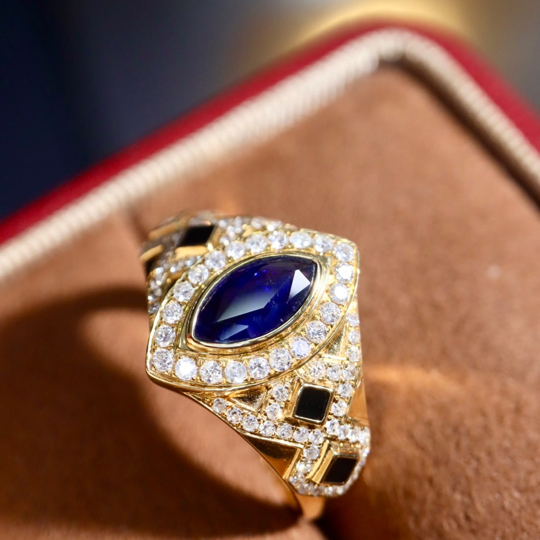 14k Gold 1.37 Ctw Natural Sapphire & Diamond Ring - 2