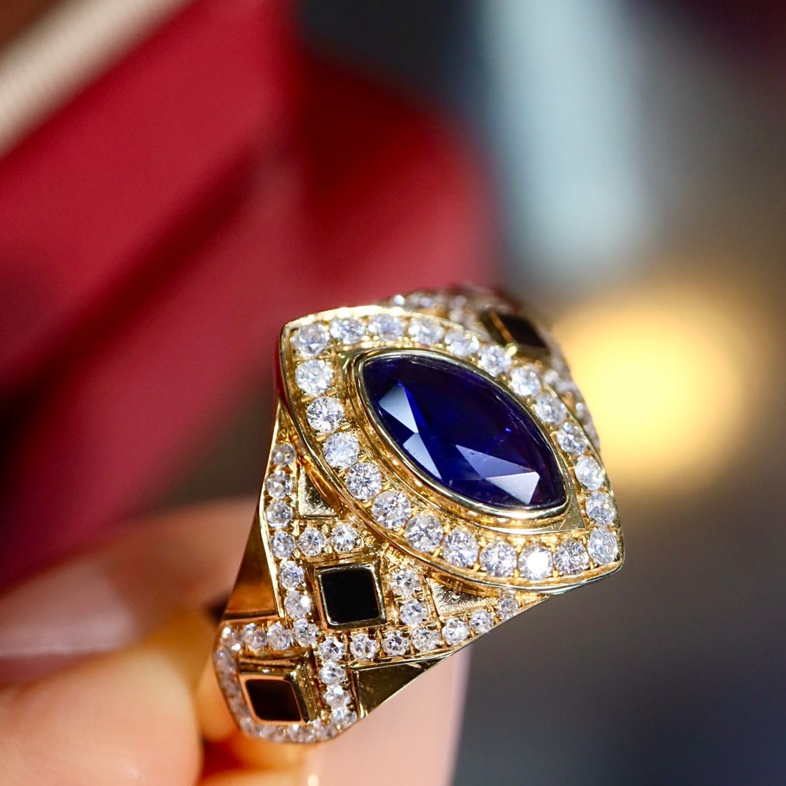 14k Gold 1.37 Ctw Natural Sapphire & Diamond Ring - 4