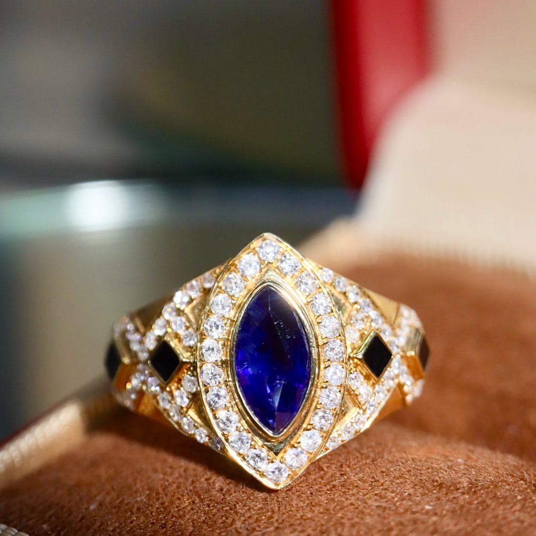 14k Gold 1.37 Ctw Natural Sapphire & Diamond Ring - 5