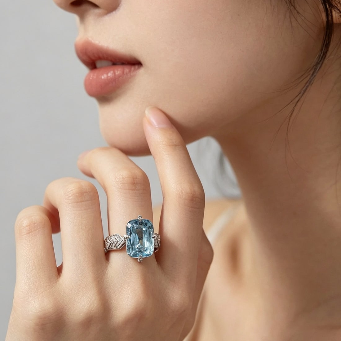 14k Gold 3.87 Ctw Natural Aquamarine & Diamond Ring - 2