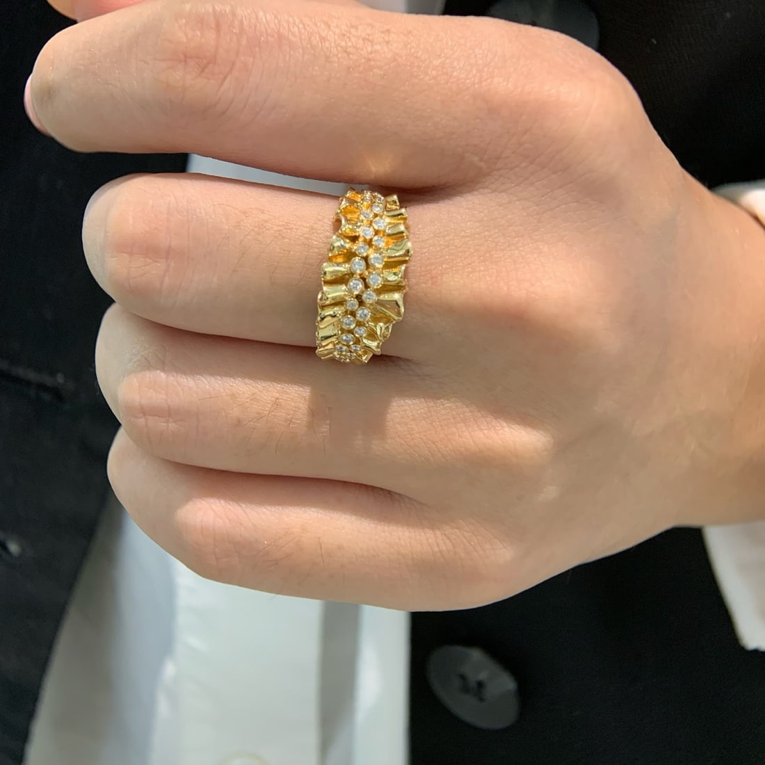 14k Gold 0.22 Ct Natural H Diamond Ring - 2