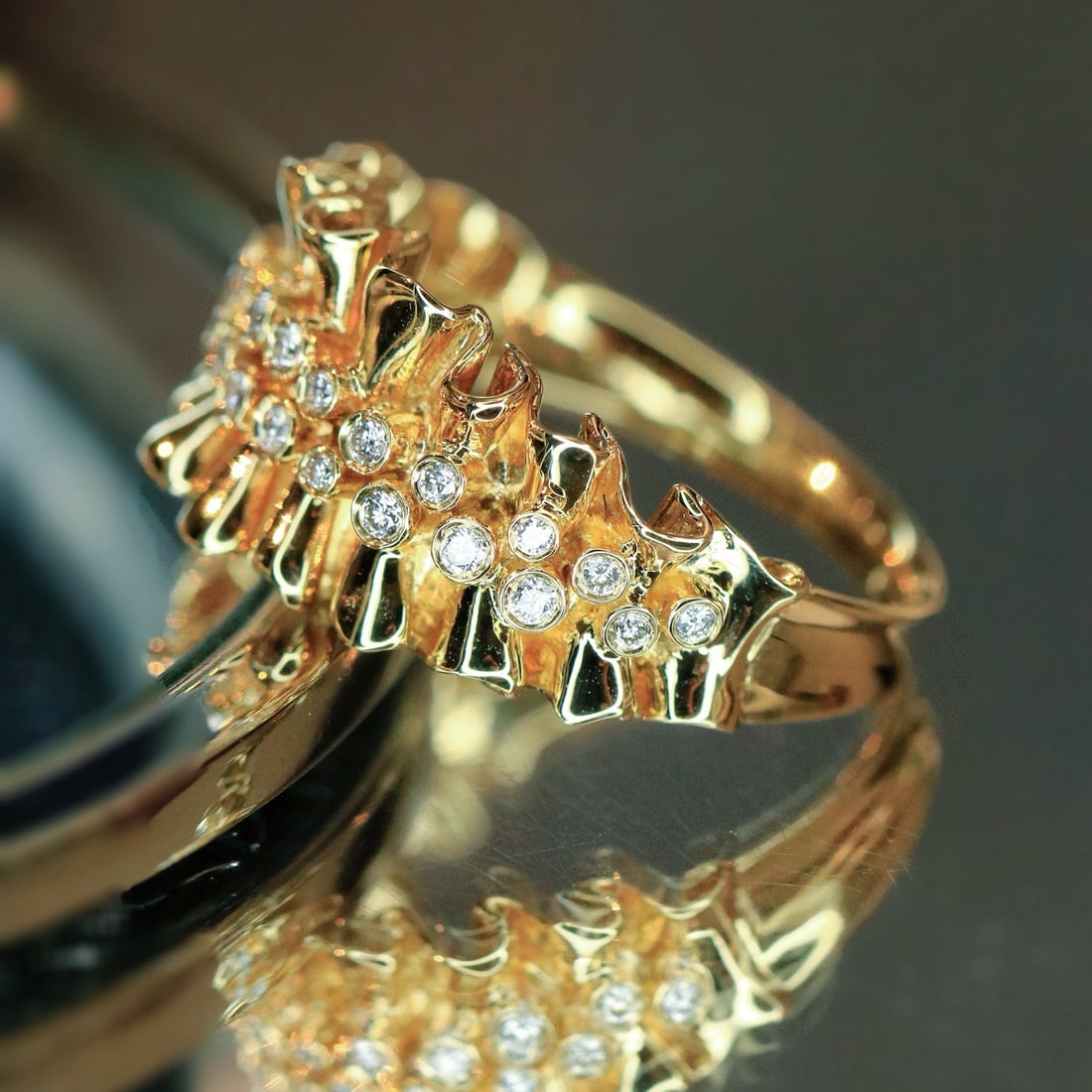 14k Gold 0.22 Ct Natural H Diamond Ring - 7