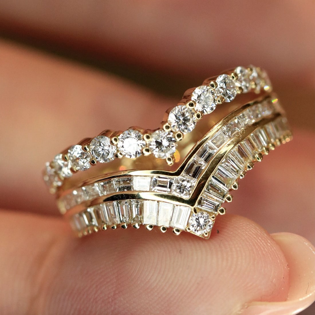 14k Gold 1.6 Ct Natural H Diamond Ring - 2