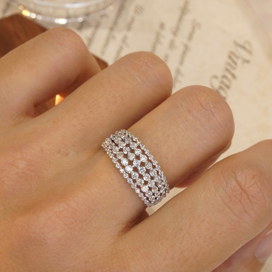 14k Gold 1.10 Ct Natural H Diamond Ring - 8