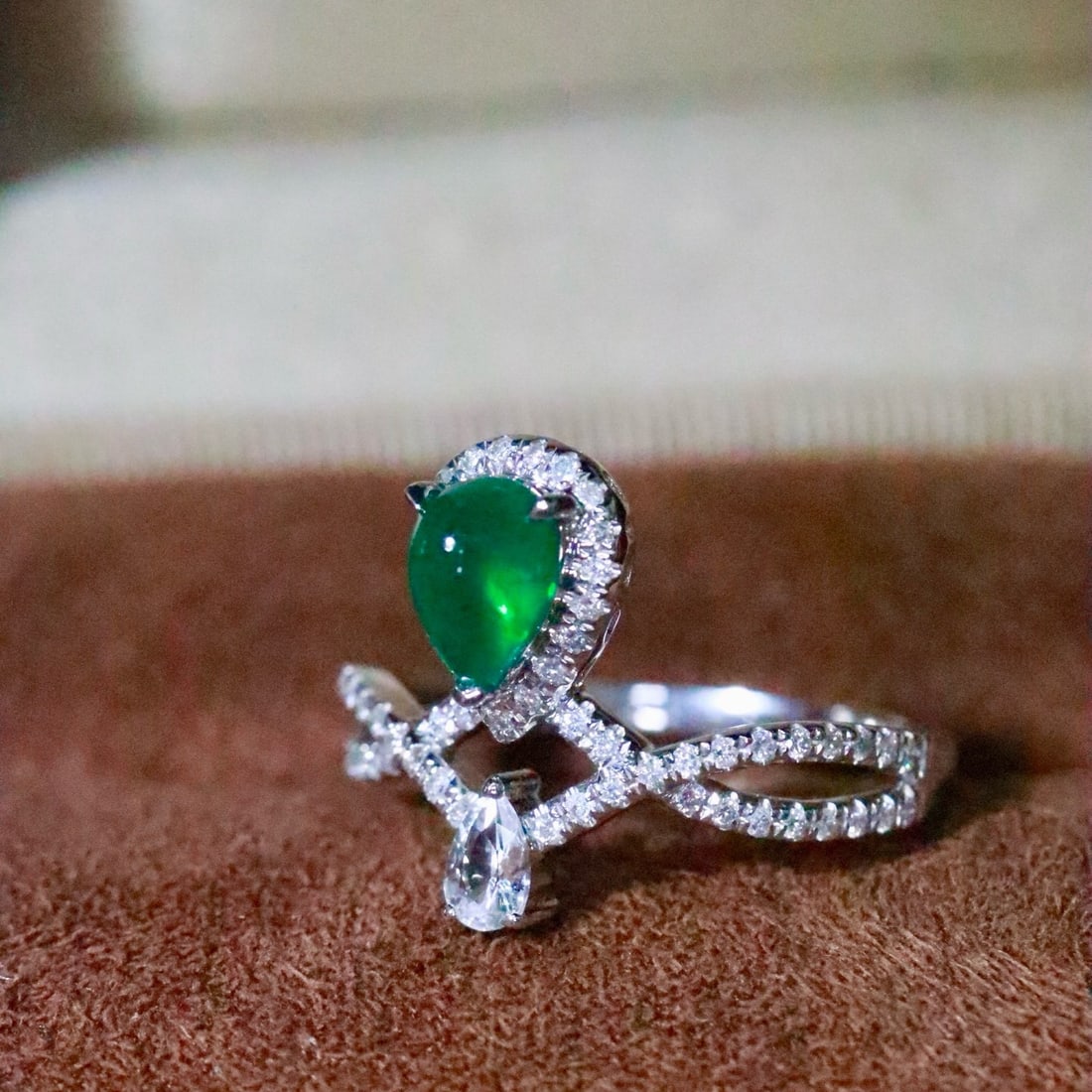 14k Gold 0.81 Ctw Natural Emerald & Diamond Ring - 2