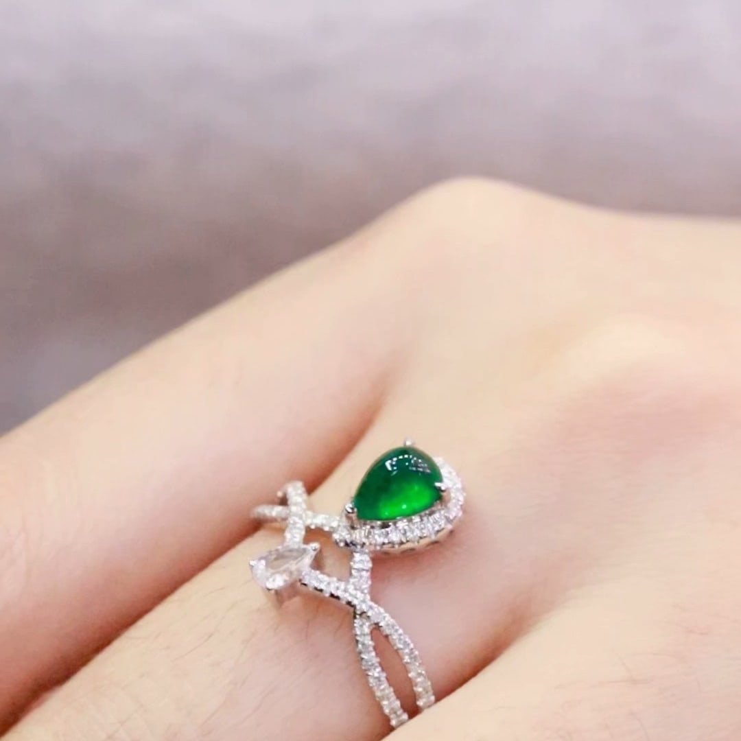 14k Gold 0.81 Ctw Natural Emerald & Diamond Ring - 3