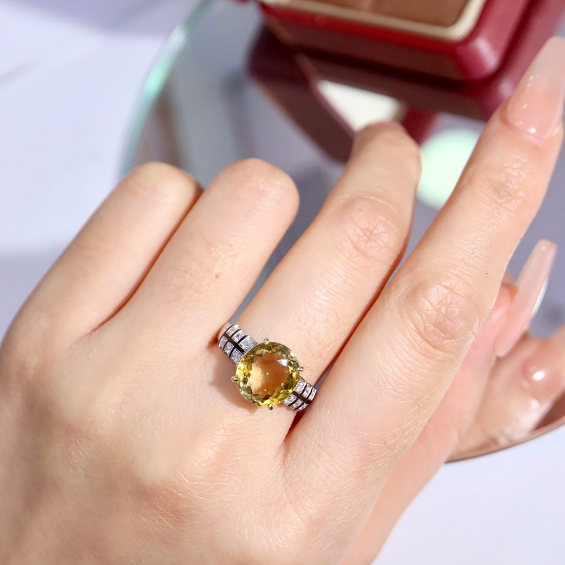 14k Gold 3.57 Ctw Natural Tourmaline & Diamond Ring - 4