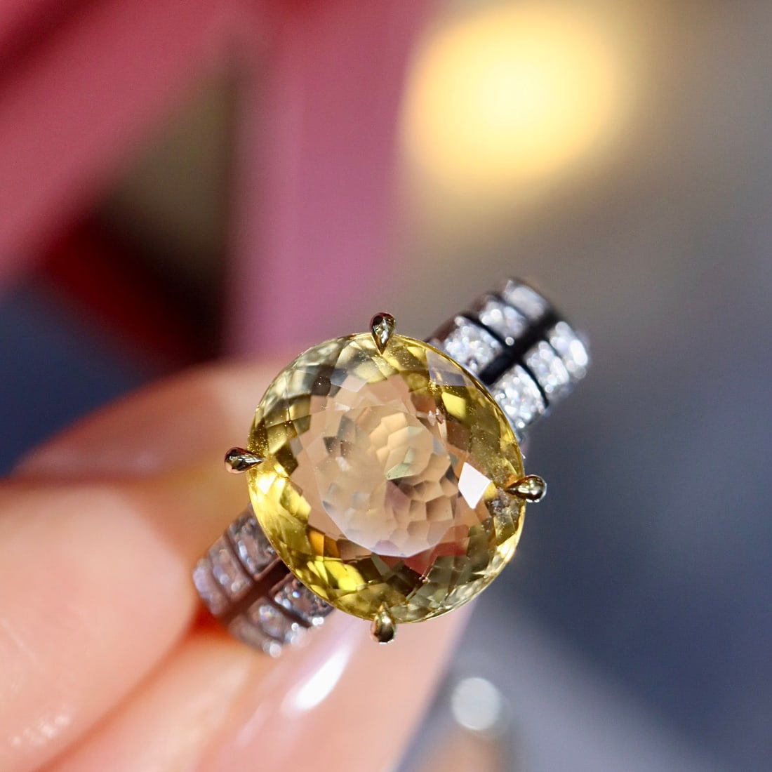14k Gold 3.57 Ctw Natural Tourmaline & Diamond Ring - 8