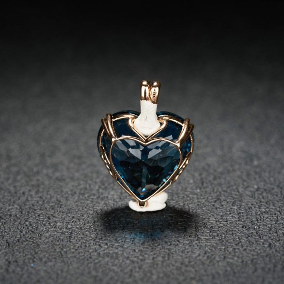 14k Gold 19.69 Ct Natural Topaz & Diamond Pendant( Without Chain ) - 5