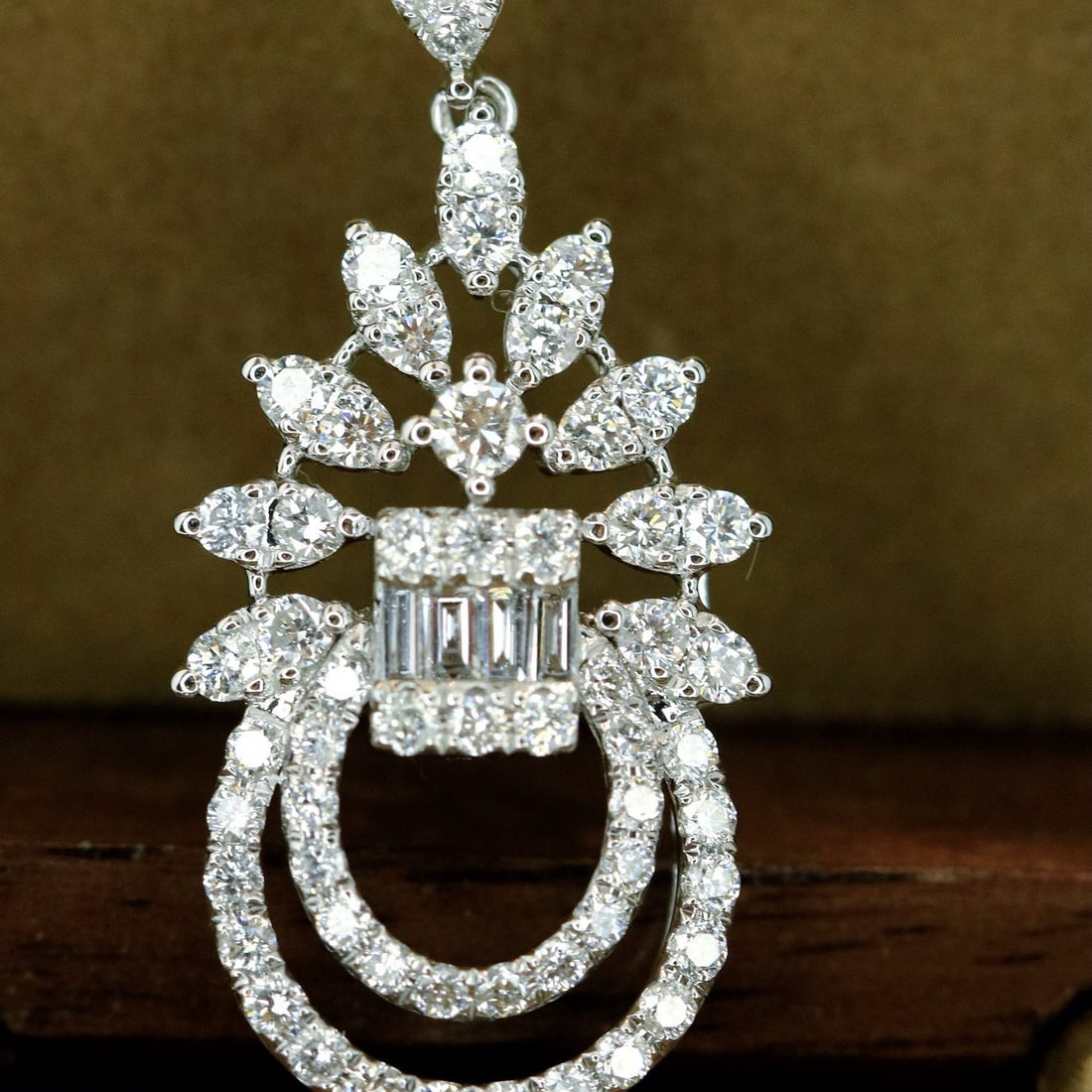 14k Gold 0.78 Ct Natural H Diamond Necklace - 2