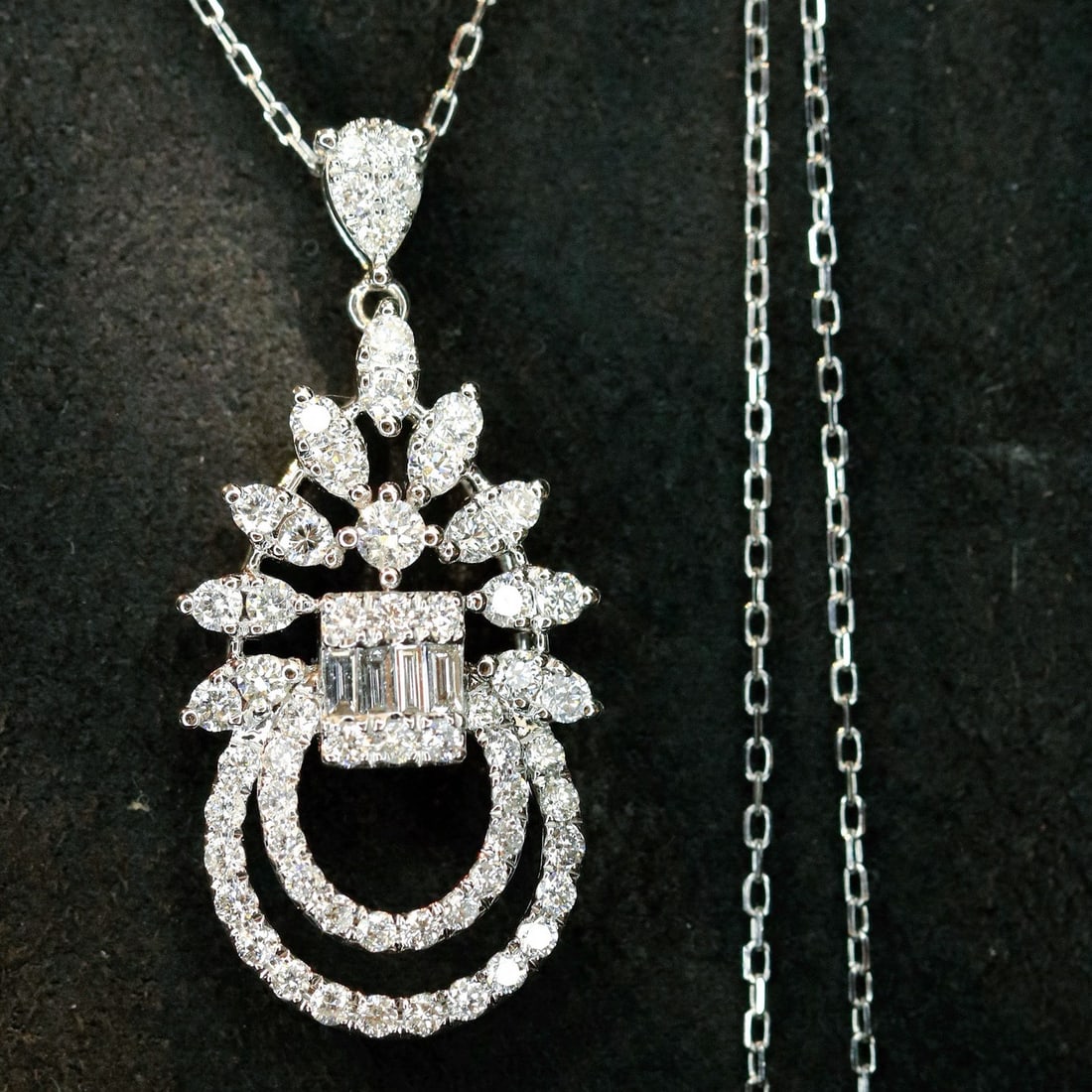 14k Gold 0.78 Ct Natural H Diamond Necklace - 3